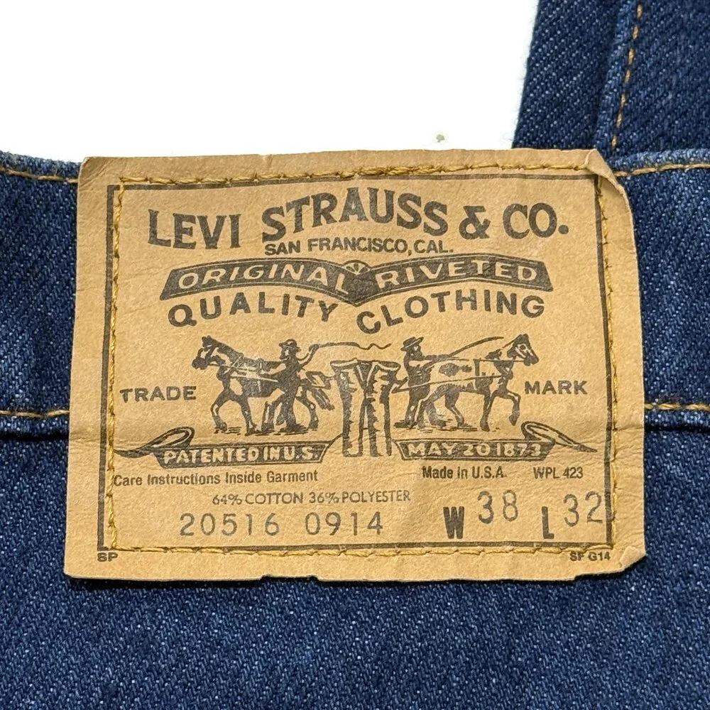 Vintage Levis Jeans Orange Tab Mens 38 x 32 Blue 20516‎ 0914 USA Made Denim